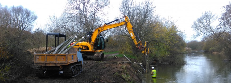 River bank erosion protection on the River Stour