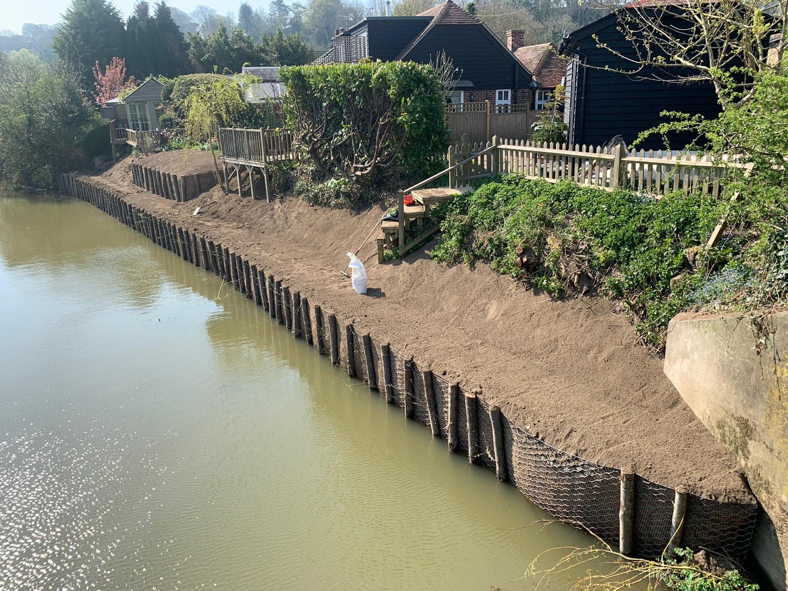 River Brede - Geotechnical bank stabilisation - Cain Bio Engineering
