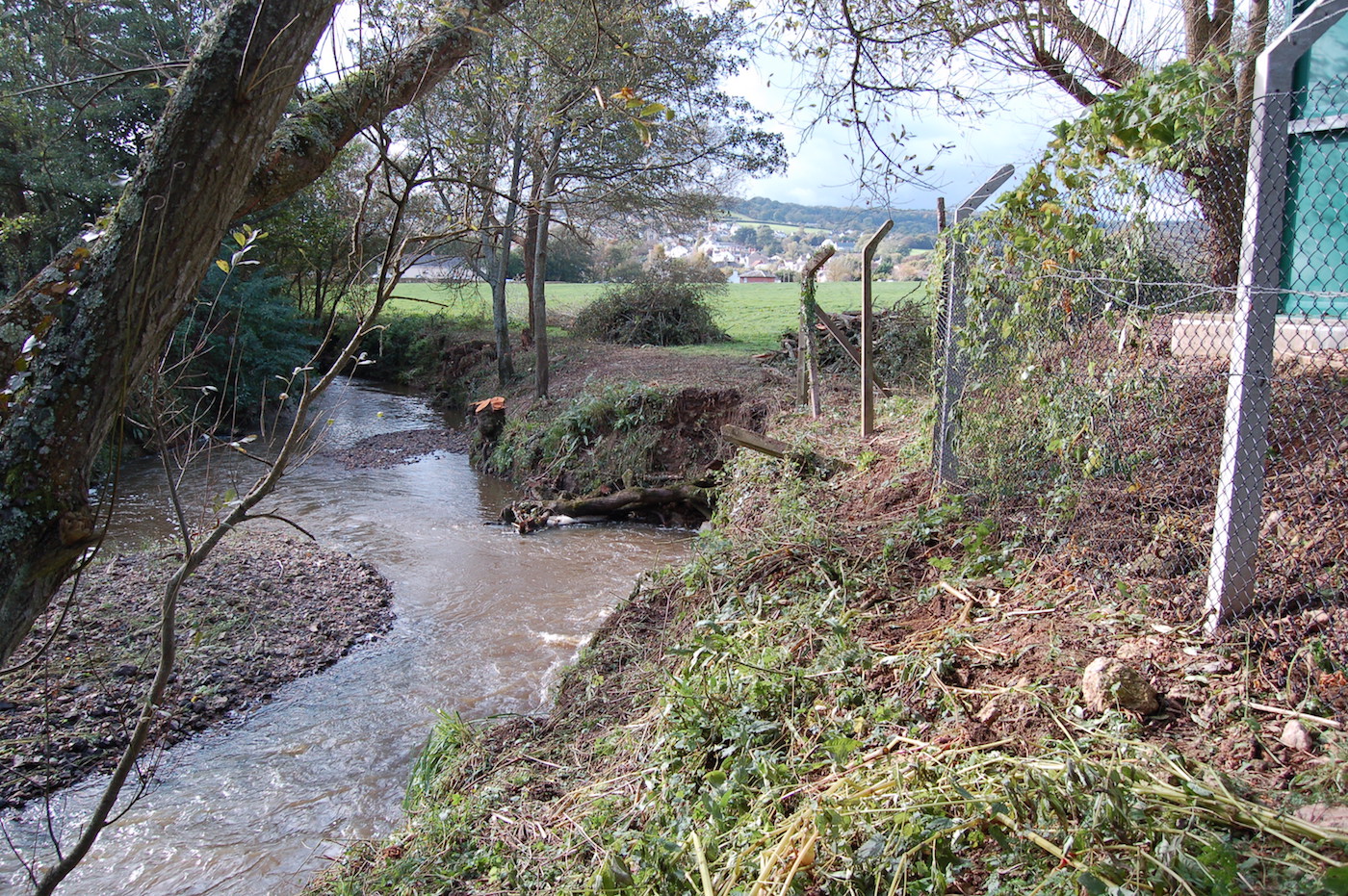 River bank protection on the undercut bank of the River Char