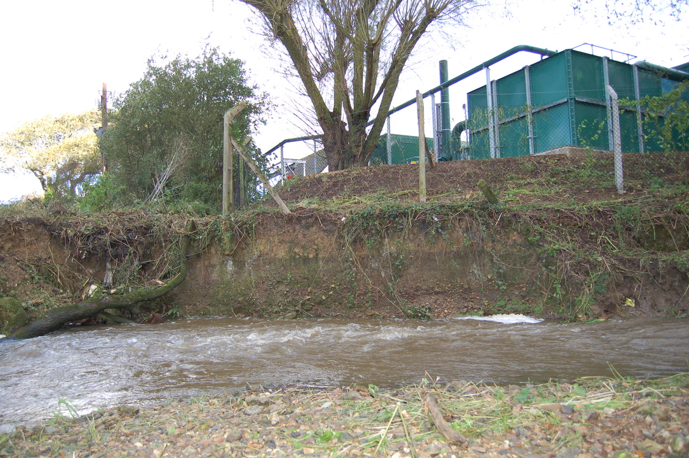 River bank protection on the undercut bank of the River Char
