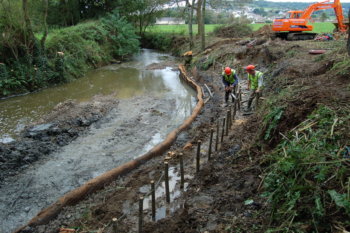 River bank protection on the undercut bank of the River Char